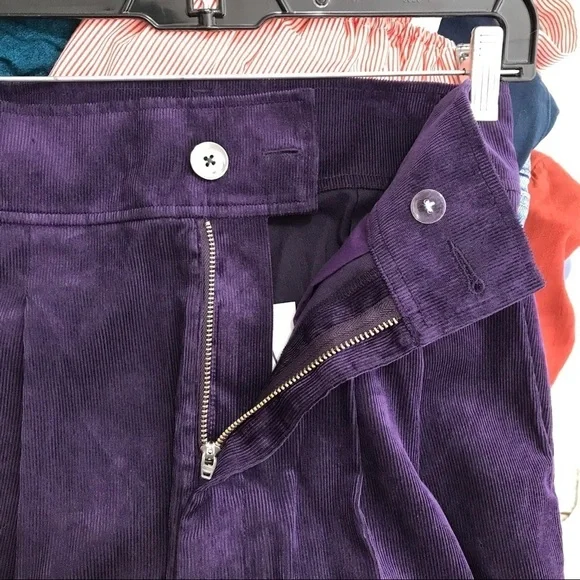 J Brand Purple Twilight Mavis Paper Bag Corduroy Trouser Pants SIZE 26 NEW